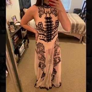 Sheer Embroidered Dress